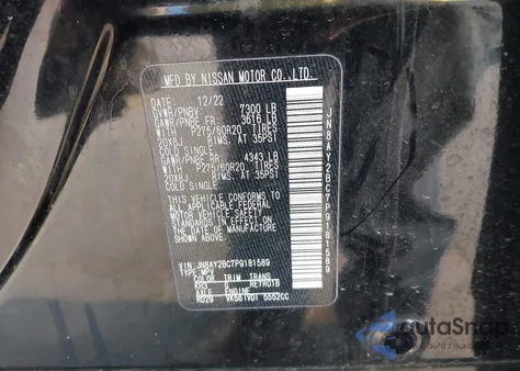 2023 Nissan Armada Sl 2Wd z USA, uszkodzony, nr VIN JN8AY2BC7P9181589